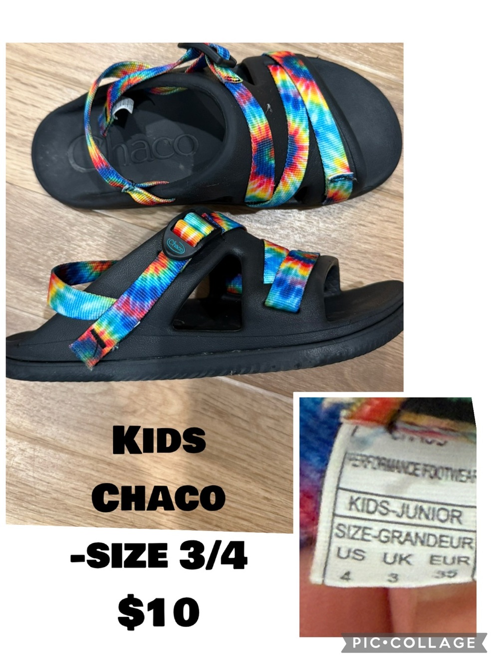 Chaco Kids Multicolor Tie-Dye Strap Sandals